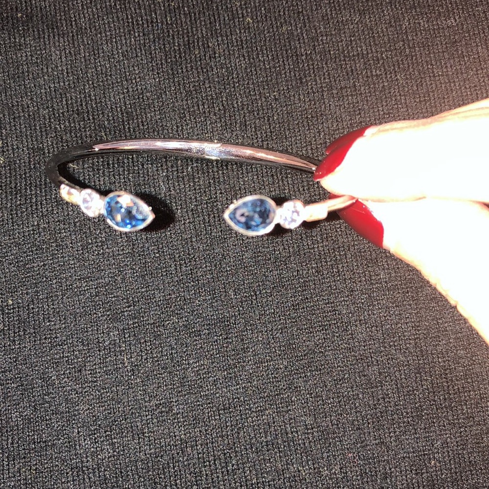 Swarovski, Silver Bracelet, Blue and white crystals